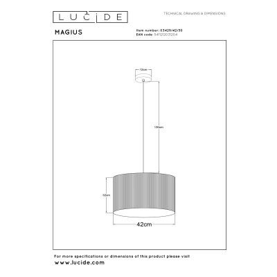 Lampa wisząca MAGIUS 03429/42/30 Lucide